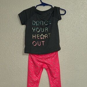 Athletic Works Kids Dance Outfit - Black and Pink